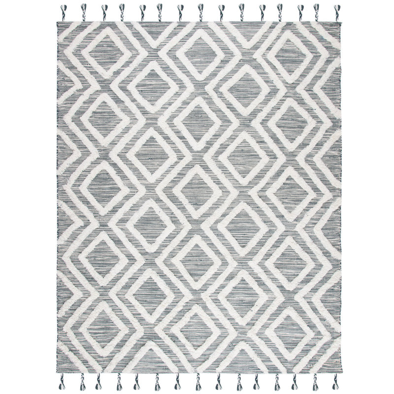 Alimatou Hand Tufted Wool Geometric Rug, Rectangle 3' X 5'