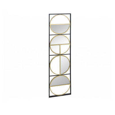 47.2"Metal Beaded Black Wall Mirror
