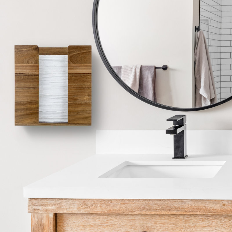 Wood and Solid Wood Wall Mounted Optional Paper Towel Holder