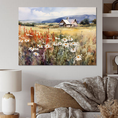 «Green Green Meadow At The Farm I», impressions sur toile florales