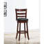 Chaise de bar 360 degrés à finition cerisier foncé, repose-pieds confortable, meubles en bois massif, 1 pièce