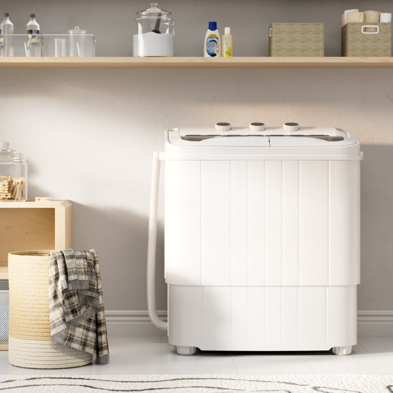 SUNCROWN 16LBS 4,6 pieds cubes cu. Combiné laveuse et sécheuse portative avec verrou de sécurité pour enfants, gris