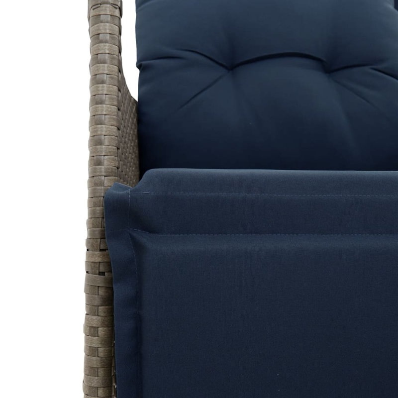 Canapé de patio inclinable 2 places Vidaxl, Gris, Gris foncé