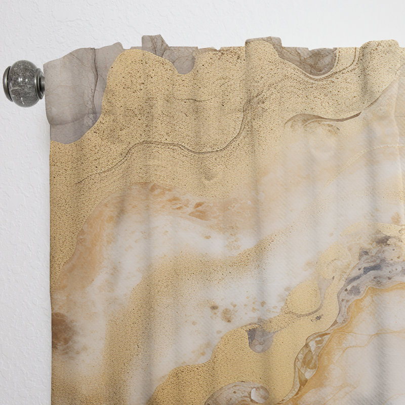 Peinture abstraite beige et doré Geyser III - Rideau abstrait obscurcissant de formes abstraites - 1 panneau