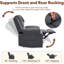 Fauteuil inclinable manuel avec chauffage et massage, réglable à 135 ° avec rangement pour le salon-1514055429