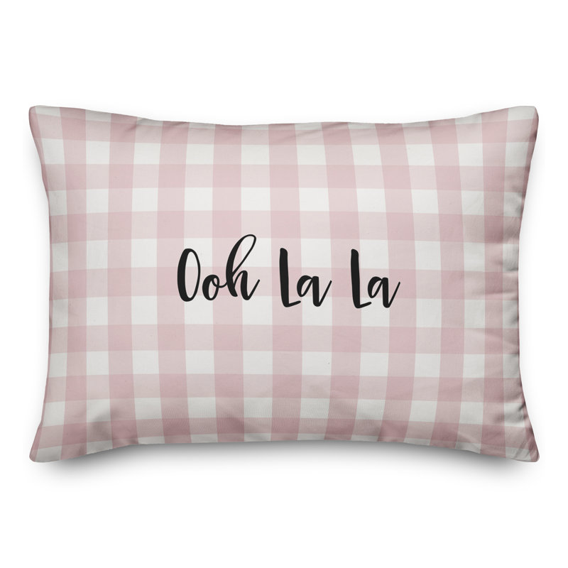  Oooh La La Throw Pillow, Black/Pink