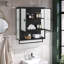 Armoire murale moderne 23,62 po à deux portes avec rangement fermé à deux niveaux-96953916