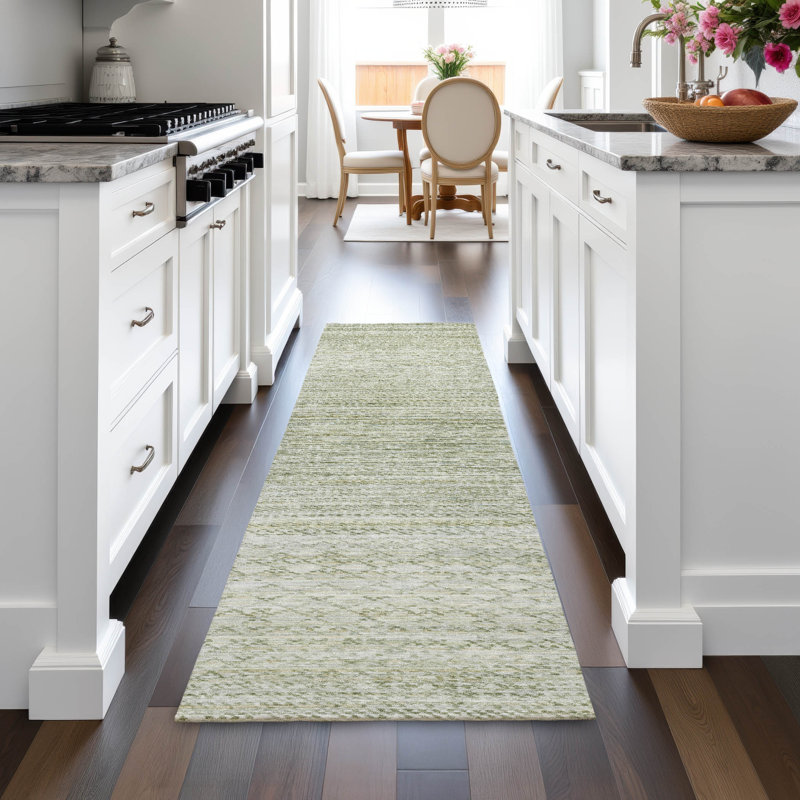 Machine Washable Indoor/Outdoor Kirksville ACN2150 Striped Rug, Runner 2'3" x 7'6"