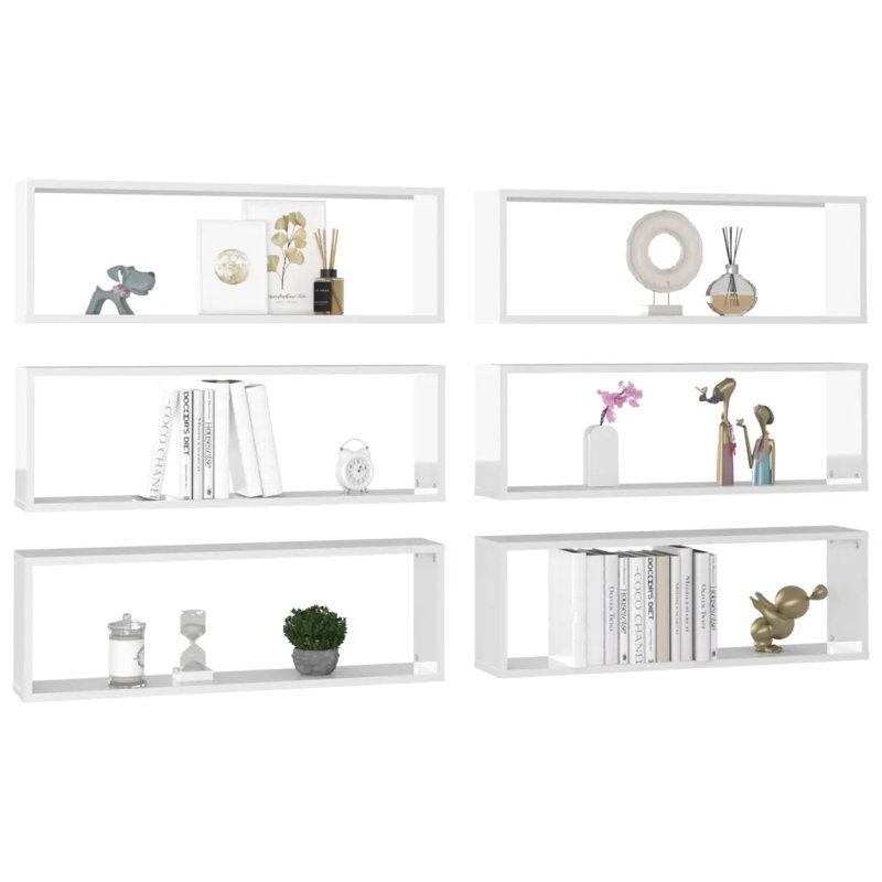 Ayden-James 6 Piece Cube Shelf, 23cm H x 60cm W x 15cm D, White