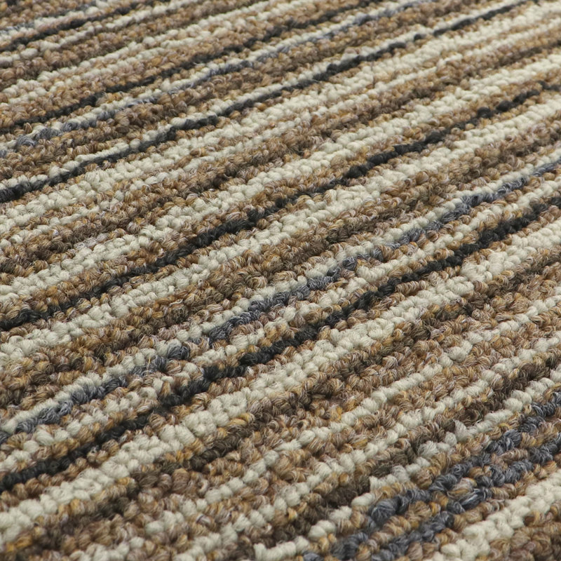 Non-Slip Striped Indoor Doormat, Rectangle W40 x L60 cm, Beige