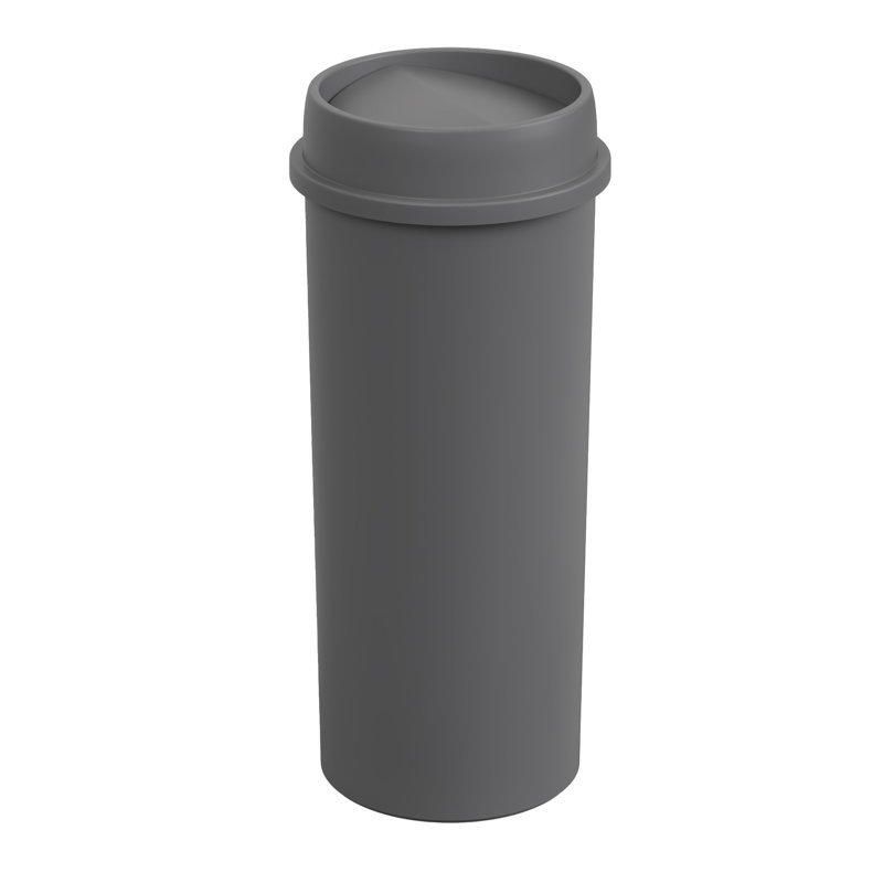 Poubelle commerciale en plastique 22 gallons avec couvercle, Gris