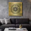 «Brushed Midnight Blue Compass Rose» par Bluebird Barn, art mural en métal doré, 36 po x 36 po-133037012