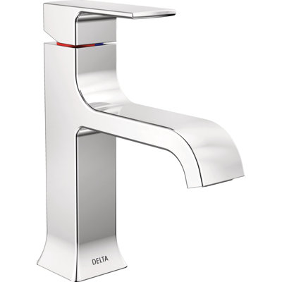 Delta Velum Chrome Bathroom Faucet, Single Hole Bathroom Sink Faucet for Vanity, Metal Push-Pop Drain Assembly, Chrome