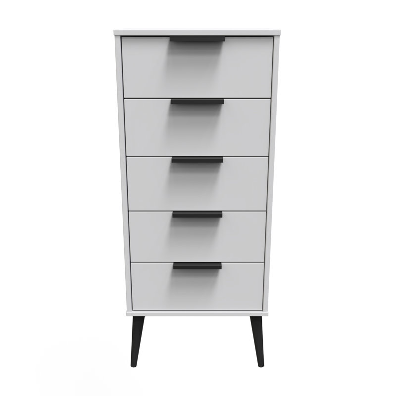 Turah 45cm W Manufactured Wood Bedside Table, Grey Matt