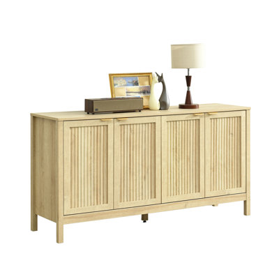Lagoon Large Buffet Sideboard Cabinet with Storages, 58'' Modern Buffet Table Coffee Bar Wine Bar Storage Cabinet with 4 Doors for Dining Room, Living