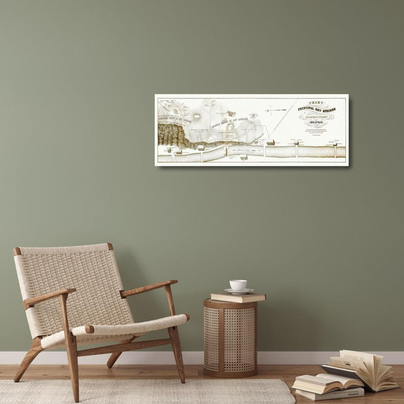 Alcott Hill® Hoen Gallery Wrapped Canvas Art Titled: Hot Springs Arkansas, Hoen 1870
