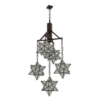 Lustre géométrique 5 lumières unique/à l’état Beaudin