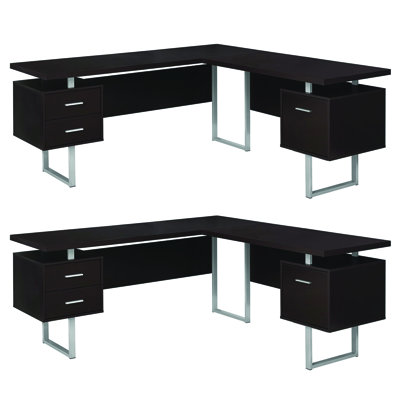 L-Shaped Steel Executive Desk