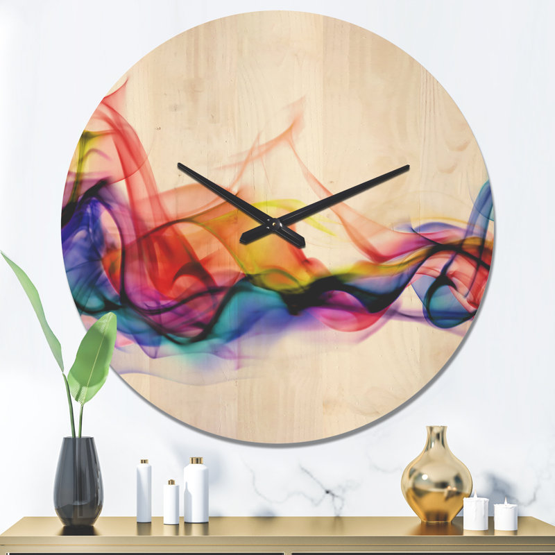 Abstract Smoke - Modern Wood Wall Clock, Large