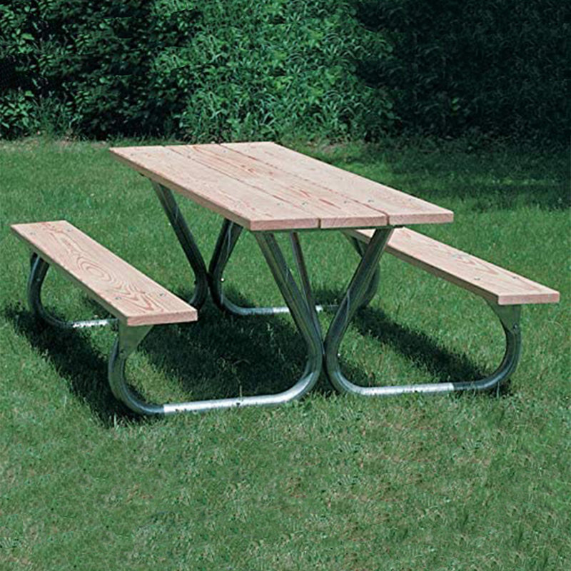 Rectangular Metal Outdoor Picnic Table , 72.96'' in. W 60'' in. D, 1 Pack