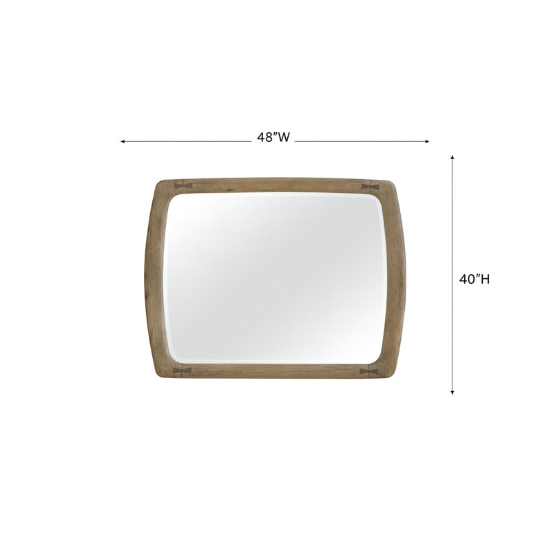 Miroir d'inspiration anglaise en chêne noueux avec nœuds papillon