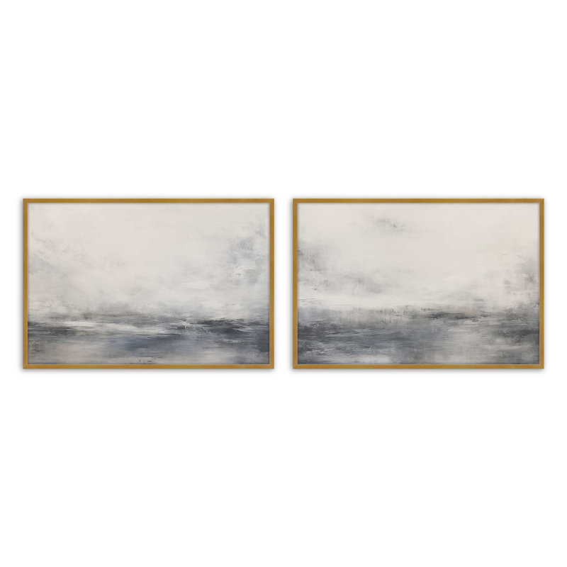 Wistful Tides Set of 2 Prints ,, Polished Gold, 25.25" H x 74.5" W