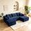 Canapé Boneless de 92,4 po, canapé modulaire Cloud, canapé en velours côtelé pour salon, canapé modulaire en U avec méridienne, sans assemblage