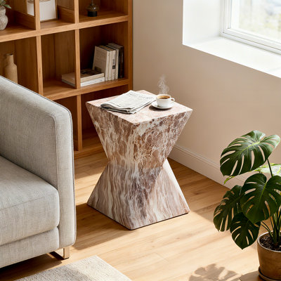 Cement Outdoor  Faux Terrazzo End Tables