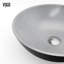Lavabo de salle de bain vasque rond fait à la main gris pierre L 16 po x l 16 po x H 5 po Ravenna