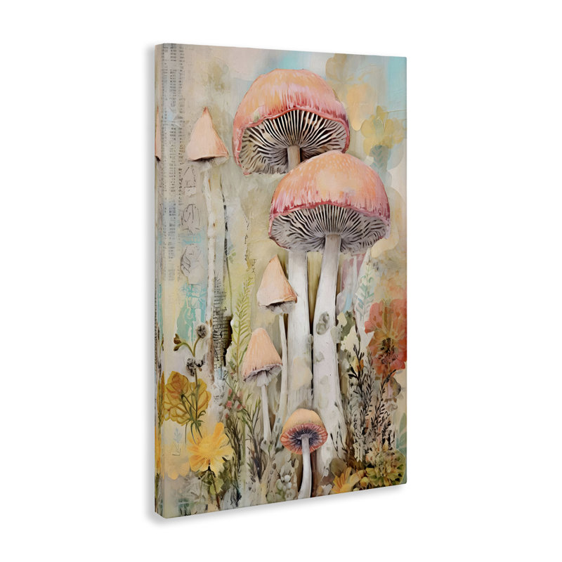  "Soft Collage Mushroom", art mural par LSR Design Studio, H 24 po x l 16 po