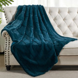 Sculpted Stripe Faux Fur Throw