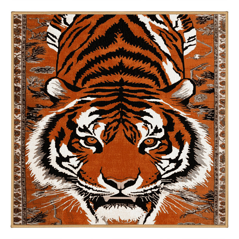  Tapis lavable Indochinese Tiger Big Cats, Carré 4 pi