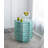 17x17x20" Stool with Capiz Design, Blue Multi