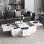 Coffee Table With 2 Large Hidden Storage Compartment, Extendable Cocktail Table With 2 Drawers, High-Gloss Centre Table With Sliding Top For Living Room