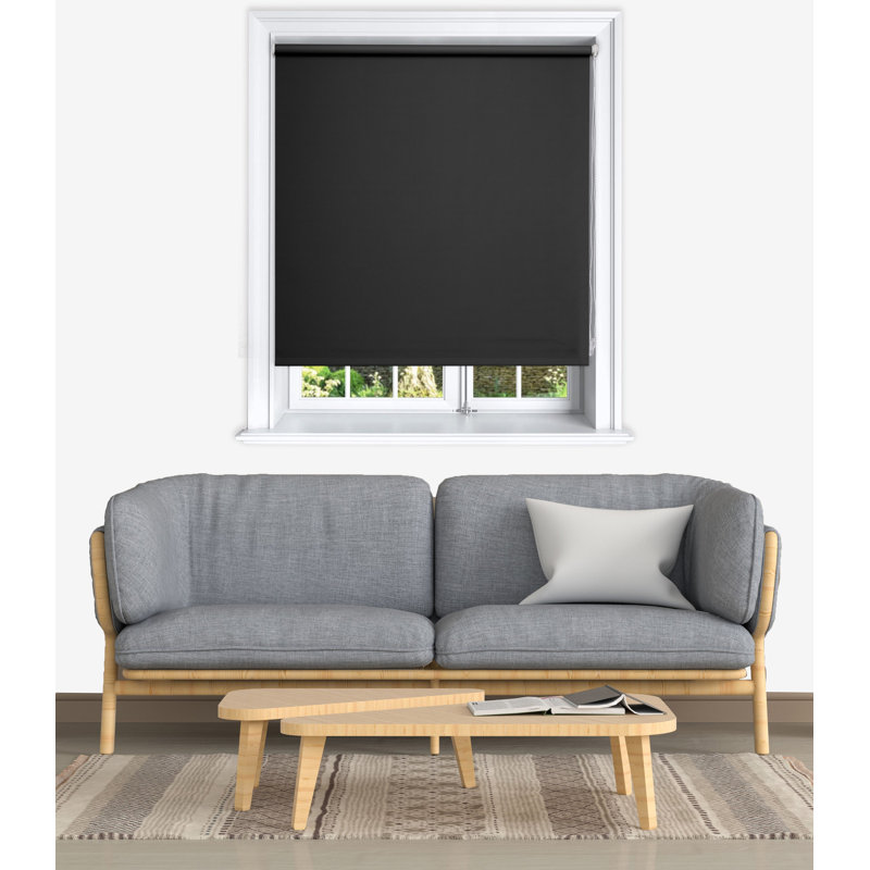 Roller Blind, 90cm W x 160cm L, Black