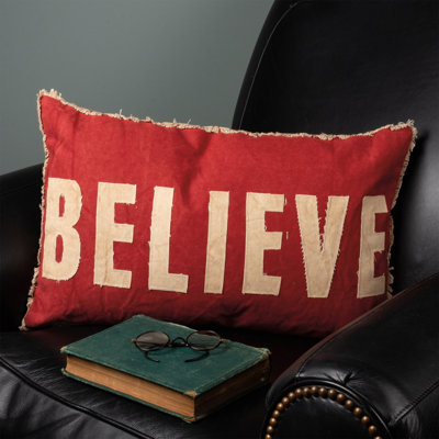 Primitives By Kathy Believe Candy Striped Throw Pillow - 22" X 14"