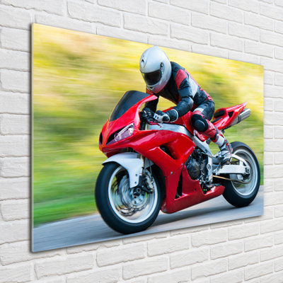 Motorcycle - No Frame Print on Glass
