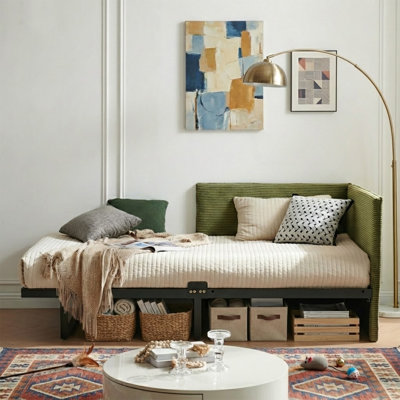 Abdiqani Upholstered Daybed Contemporary Corduroy Accent Daybed - Minimalist Design for Any Room