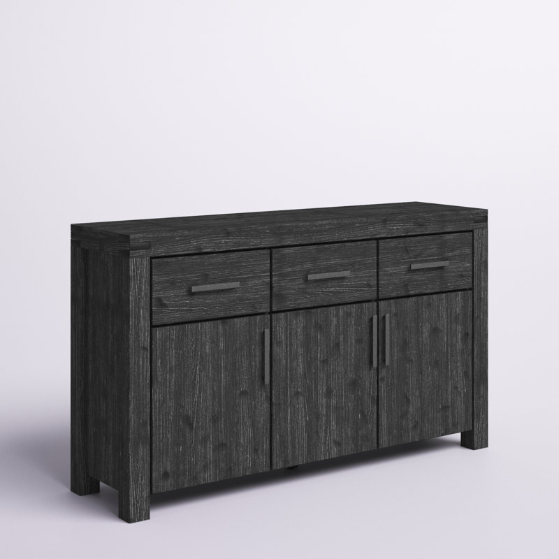 Lia 63'' Solid Wood Sideboard, Dark Gray