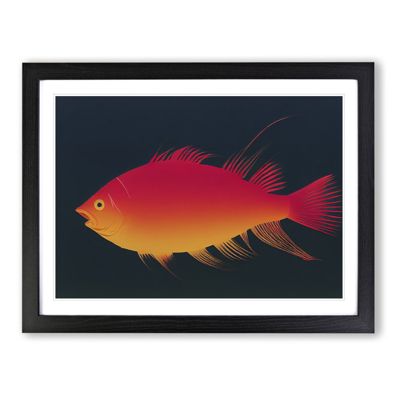 Contemporary Fish - Framed Print, Black, 46cm H x 64cm W x 2cm D