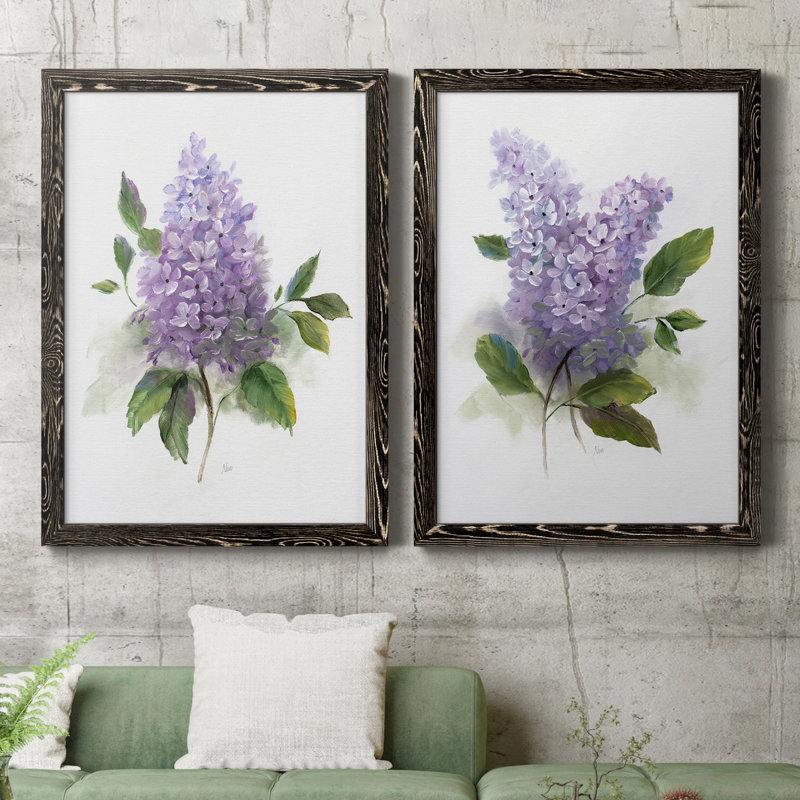 Lilac Romance I - ensemble de 2 reproductions, H 31,5 po x l 47 po, Toile encadrée, Gris