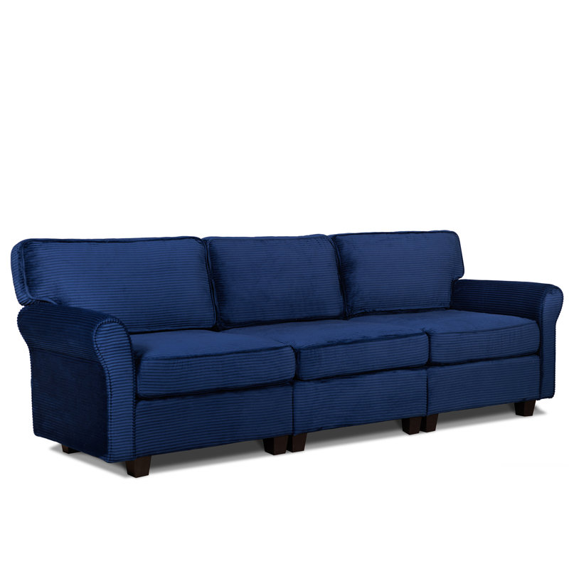 Canapés modulaires, Velours côtelé - bleu