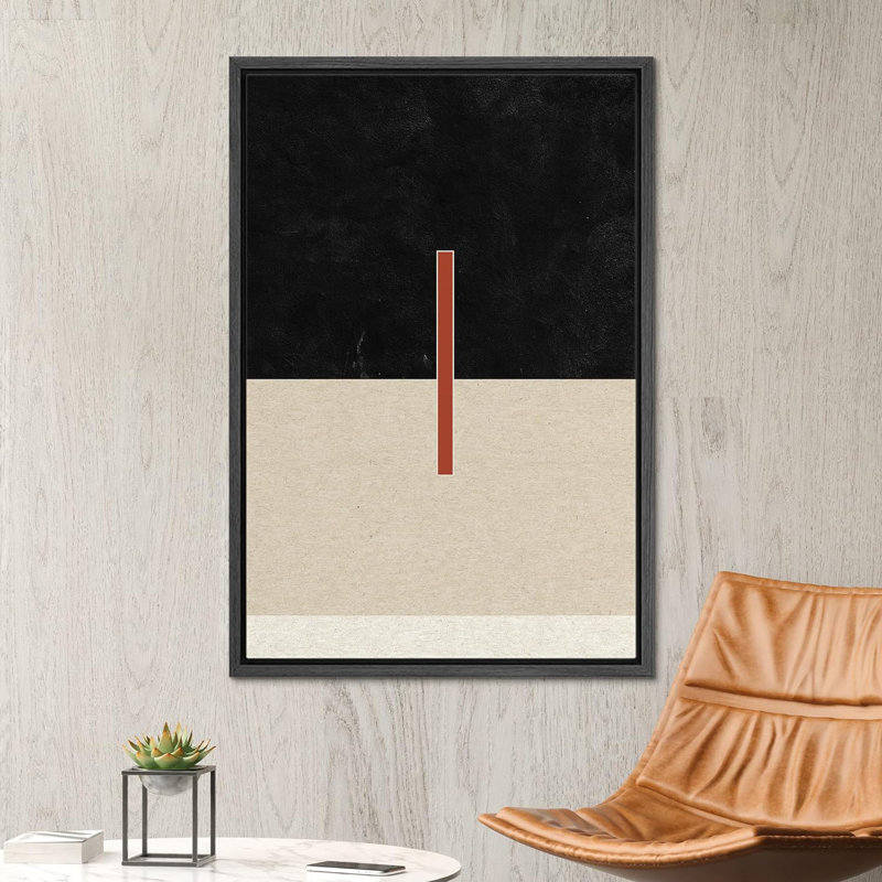 Motif géométrique art déco rouge et noir, formes abstraites, minimalisme, décoration murale nordique contemporaine sur toile