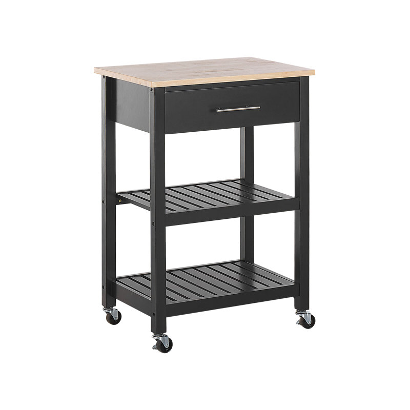 Weintraub Wood Kitchen Cart, Black