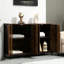 Buffet industriel avec portes By. Motif brun rustique. Tablettes réglables pour un rangement personnalisé. Cuisine parfaite, bar à café, vestibule. Fabriqué en acier robuste. L 47,25 po x P 13 po x H 30,25 po