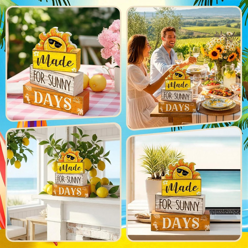 Ensemble de 4 décorations pour table d'été