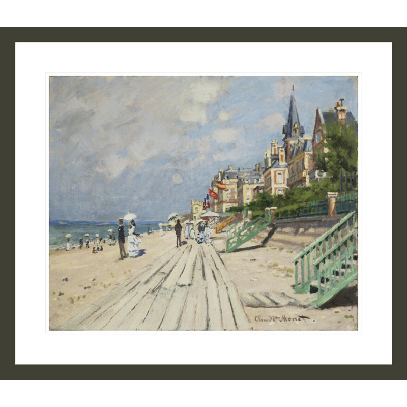 «Beach at Trouville» par Claude Monet, impression giclée sur cadre, H 23,5 po x l 27,13 po