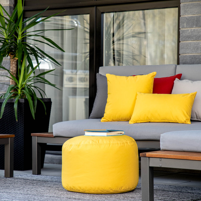 Pouf d'extérieur Soleil, Jaune