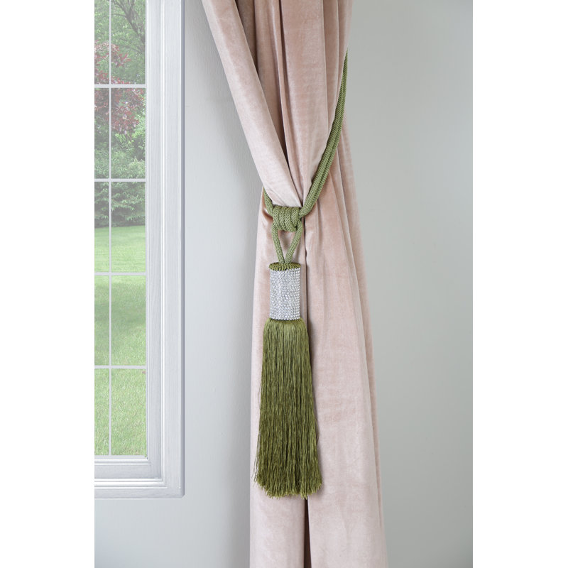 Mahan Fabric Curtain Tieback, Green