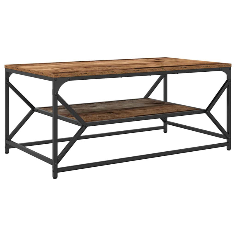 Solid Wood Coffee Table with Storage, Brown